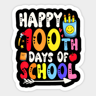100 Days Of School Teacher And Student Sticker